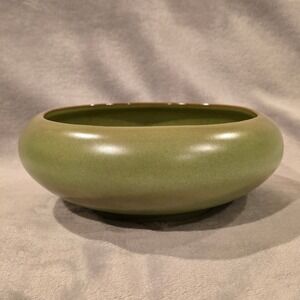 Vintage Frankoma Pottery Bowl Planter‎ Sage Green #212 with Metal Flower Frog